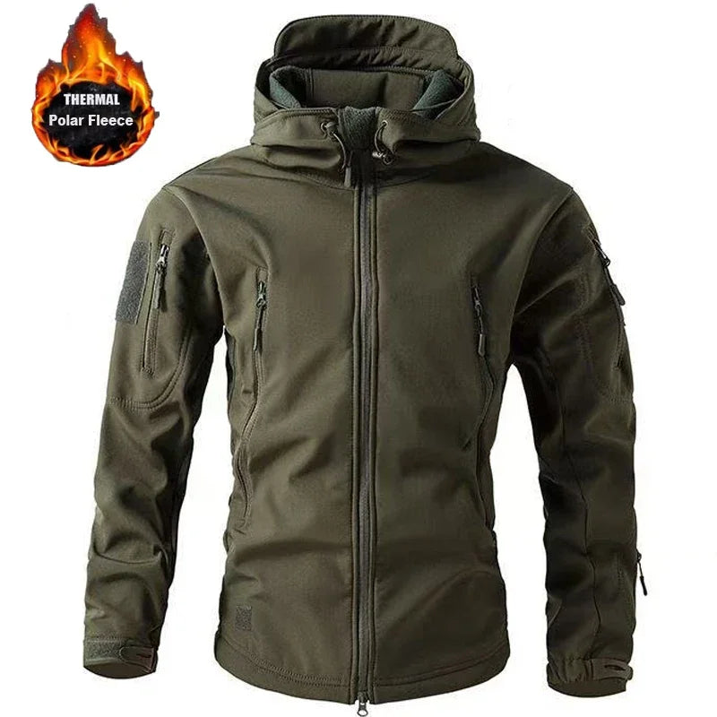 Men's Winter Jacket Soft Shell Fleece Jackets Waterproof Outdoor Workwear Hiking Hunting Thermal Camping Tactic Army Coats Warm