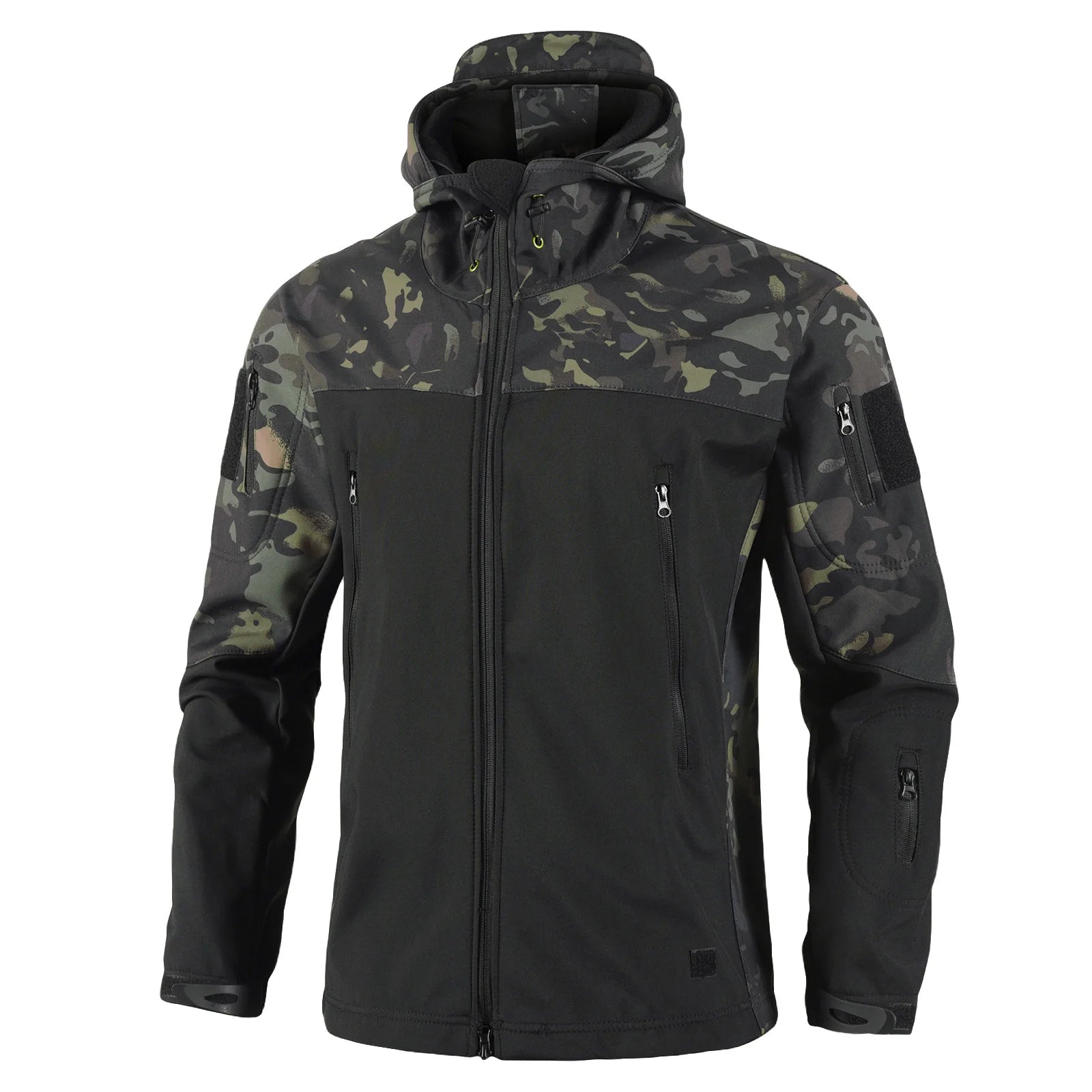Men's Outdoor Waterproof Soft Shell Hooded Military Tactical Jackets Combat Hiking Camping Hunting Fleece Winter Autumn Coats