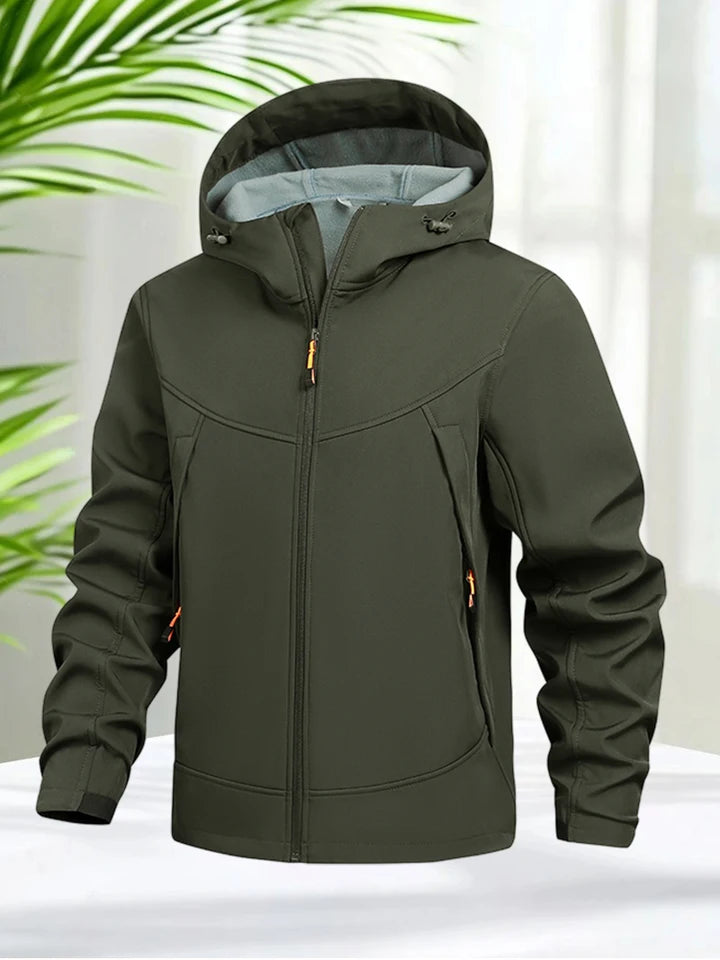 Men's Jacket Waterproof Lightweight Hooded Zip Up Jacket Outdoor Rain Softshell Jacket Climbing Hiking Camping Fishing Coats