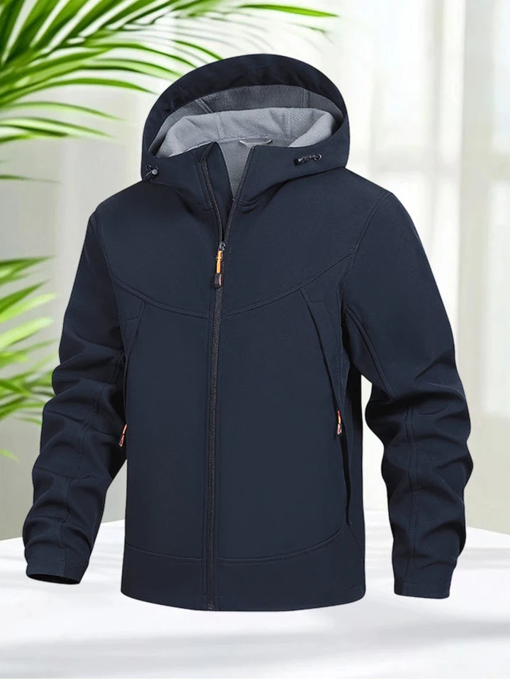 Men's Jacket Waterproof Lightweight Hooded Zip Up Jacket Outdoor Rain Softshell Jacket Climbing Hiking Camping Fishing Coats