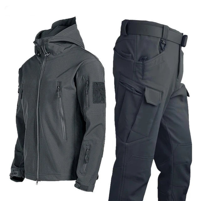 Army SoftShell Tactical Waterproof Jackets Men Hood Coat Military Combat Tracksuit Fishing Hiking Camping Climbing Pant Trousers