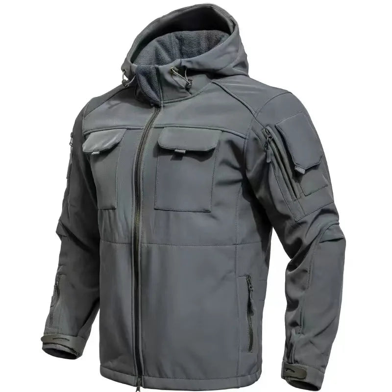 Men's Winter Autumn SoftShell Fleece Waterproof Jackets Cargo Hood Coats Fishing Hiking Camping Climbing Skiing Pants Trousers