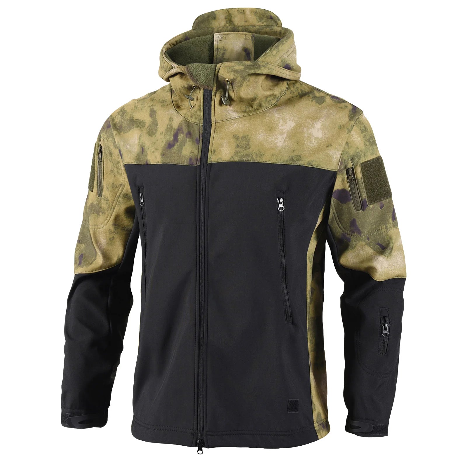Men's Outdoor Waterproof Soft Shell Hooded Military Tactical Jackets Combat Hiking Camping Hunting Fleece Winter Autumn Coats