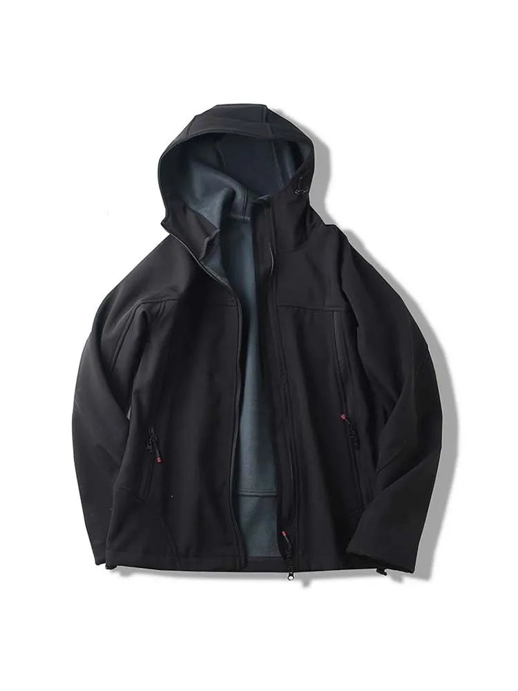 NUONEKO Winter Mens Waterproof Soft Shell Jackets Outdoor Sports Warm Fleece Windproof Camping Hiking Men Windbreaker Coats JM44