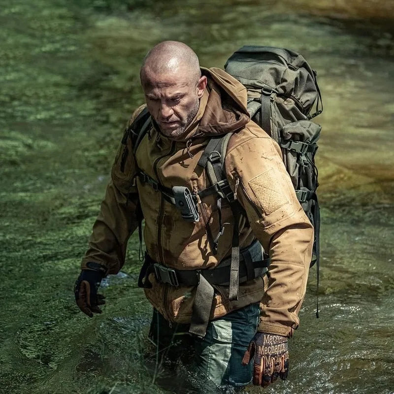 Winter Men Soft Shell Camouflage Tactical Jacket Waterproof Warm Fleece Hunting Jackets Hiking Fishing Hooded Coat Windbreakers