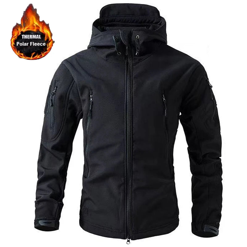 Men's Winter Jacket Soft Shell Fleece Jackets Waterproof Outdoor Workwear Hiking Hunting Thermal Camping Tactic Army Coats Warm