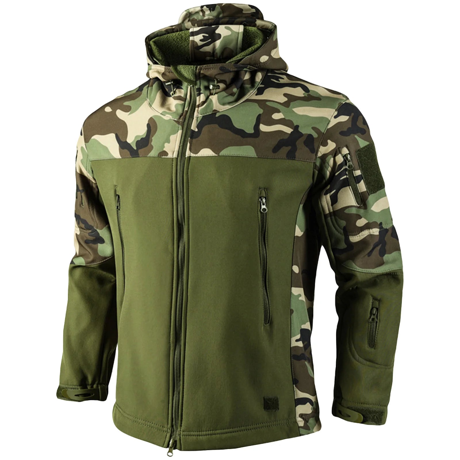Men's Outdoor Waterproof Soft Shell Hooded Military Tactical Jackets Combat Hiking Camping Hunting Fleece Winter Autumn Coats