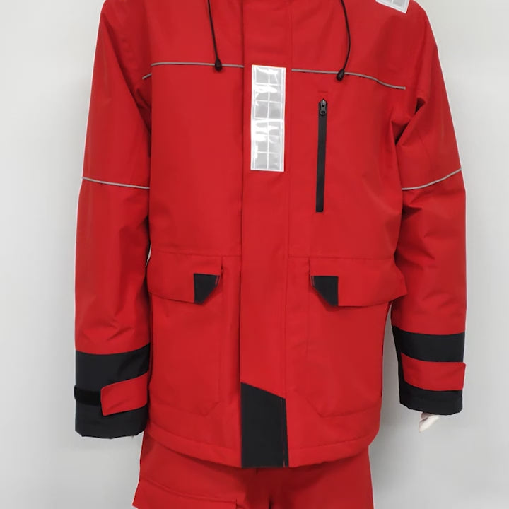 Men's Nautical Sailing Jacket Warm Windproof Waterproof Breathable With Windproof Hood With Reflective Stripes On Front